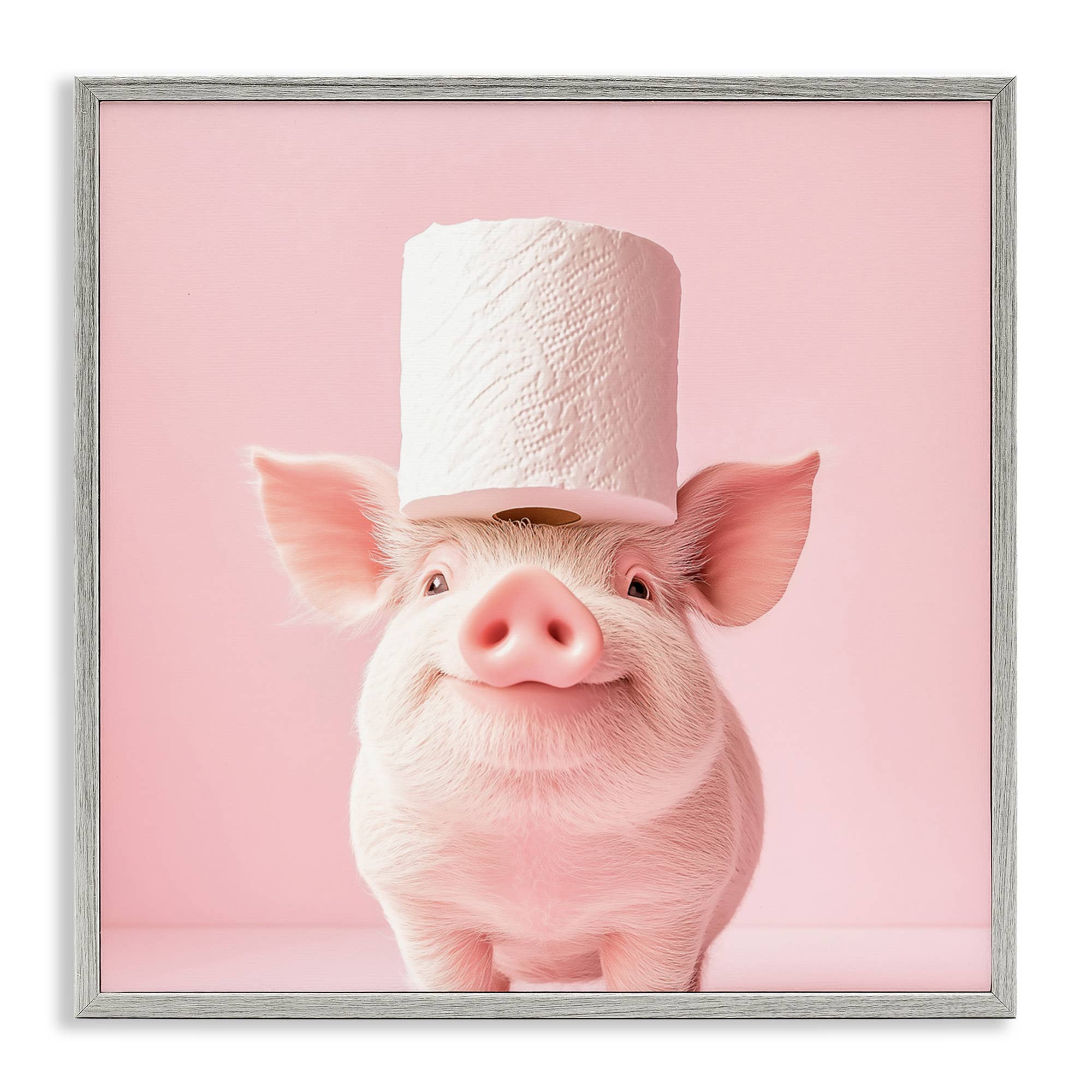 Stupell Industries - Wholesale Wall Sign - Silly Piggy Pink Toilet Paper - Framed Wall Art20