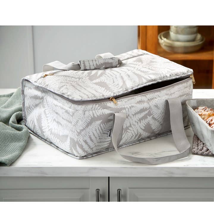 Fern Insulated Casserole Carrier Gray Polyester for wholesale by tag