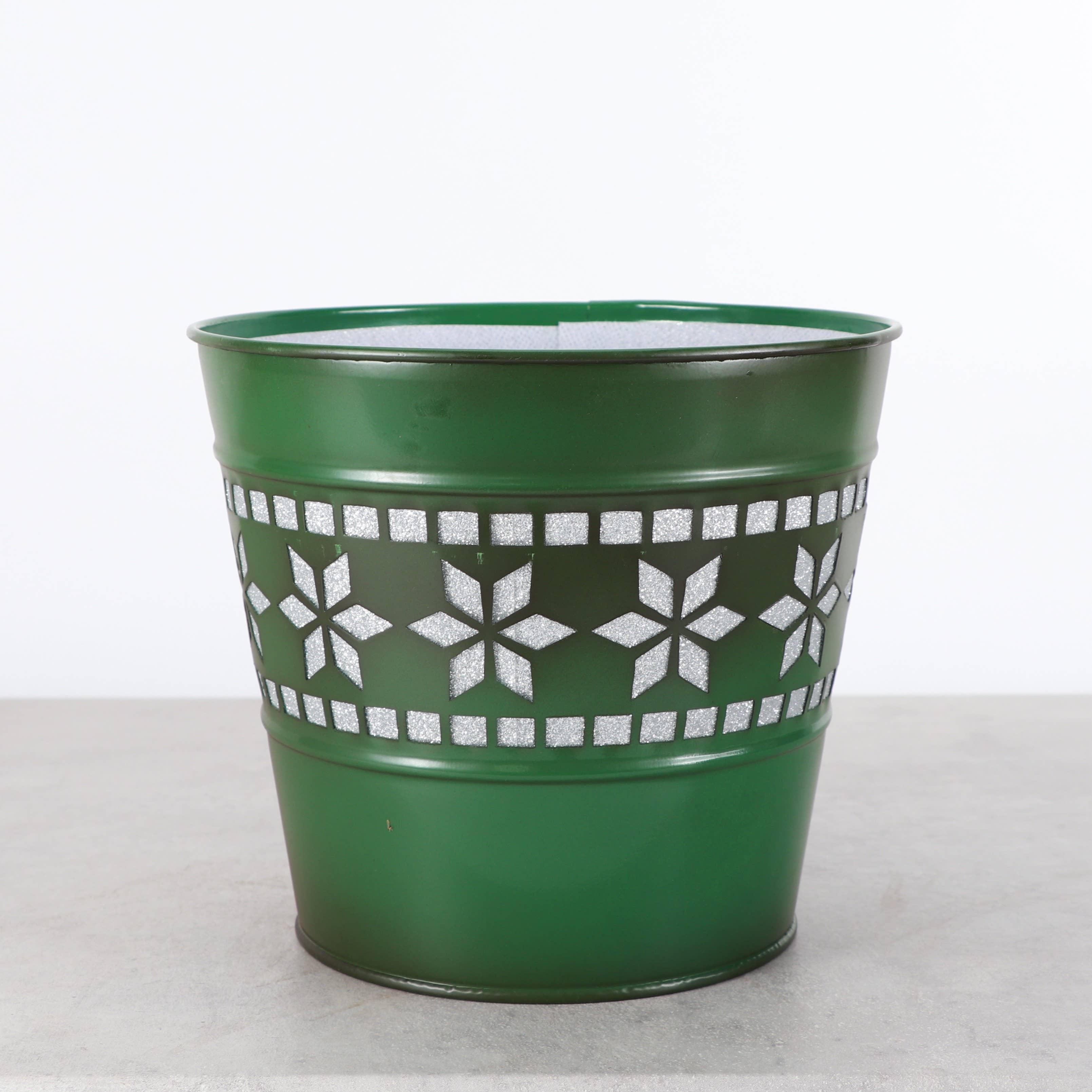 Thorsen's Greenhouse - Wholesale Plant Pot - Winter Star Metal Pot for Houseplants - 4" and 6" Options11