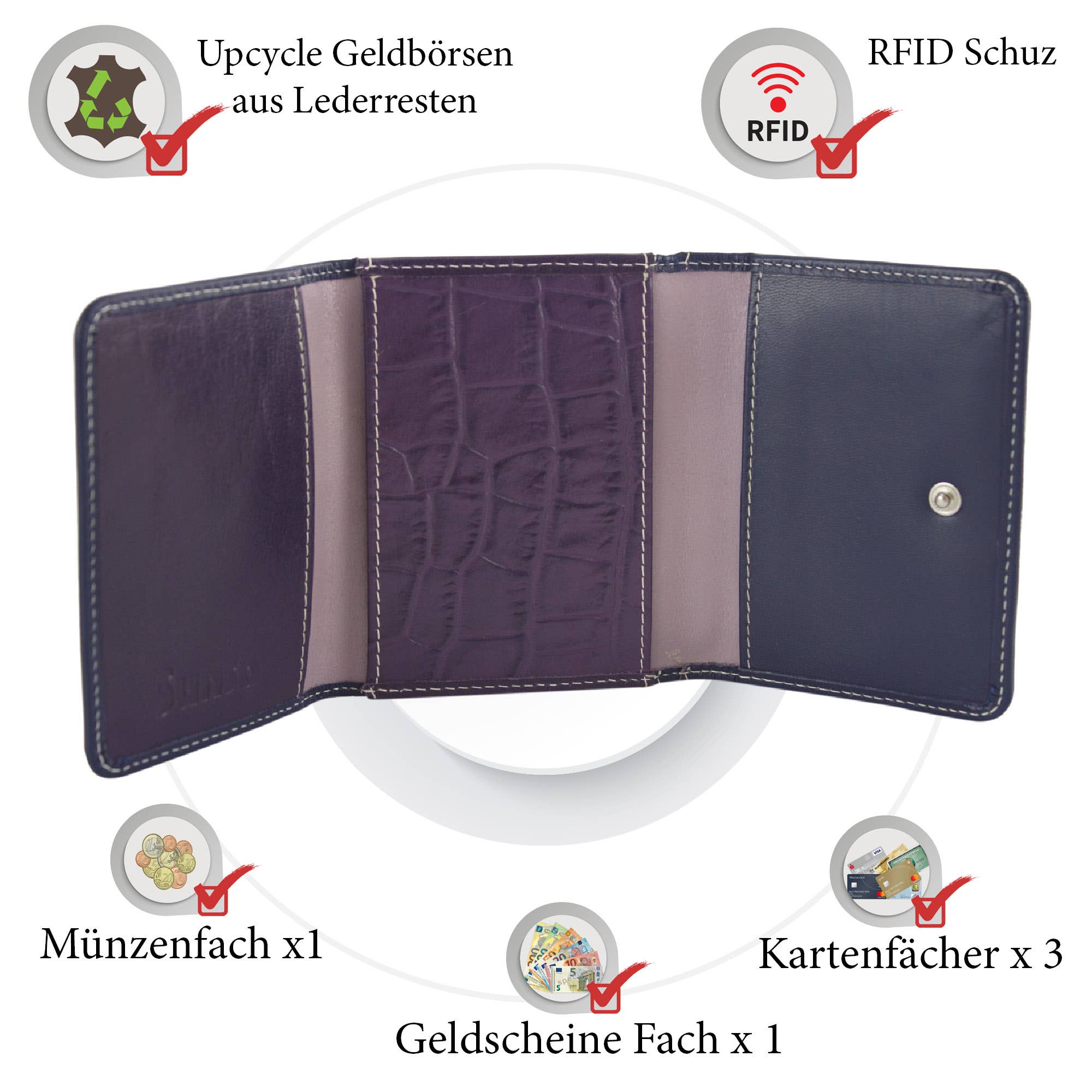 Sunsa - Wholesale Wallet - Women's - Small purse leather wallet. Sustainable wallet (copy)16