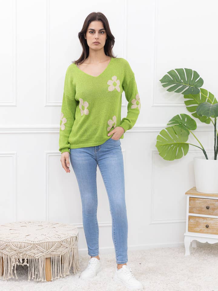 Tricot imprimée fleuri 8050 for wholesale by Happy look