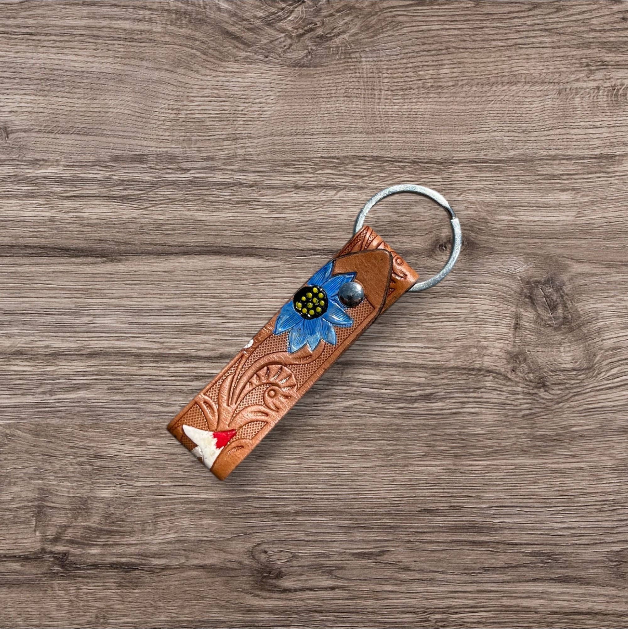 Western Linens - Wholesale Keychain - Unisex - Olivia tooled Keychain