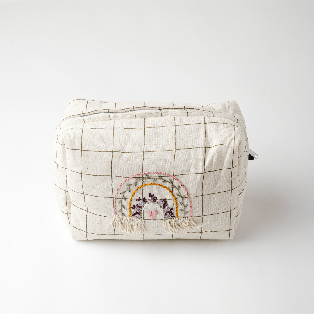 Zoey Inc. - Wholesale Luierrugzak/tas - Baby - Handgeborduurde Regenboog Katoenen Luiertas5