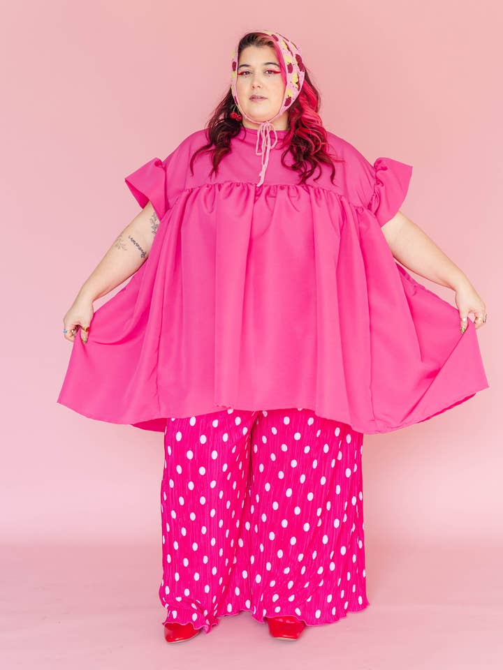 Nettle Studios - Wholesale Dress - Women's - Hot Pink Mini Mushroom Dress - Size Inclusive11