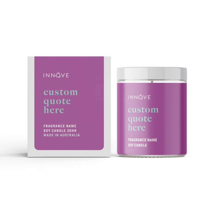 INNOVE - Wholesale Jar/filled candle - Custom Quote Candle Boxed - Wrap Label | Clear Jar3