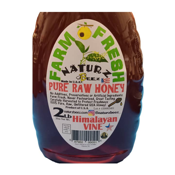 Naturz Beez - Venta al por mayor Miel - MIEL CRUDA HIMALAYA VINE 2LB 907g Botella Squeeze 100% PURA