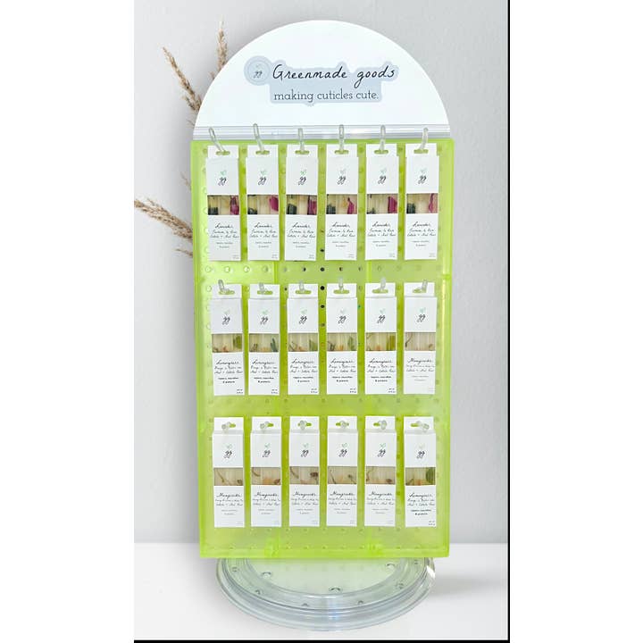 Cuticle Oil Trio Display + 36 Mixed Trios for wholesale by Greenmade goods