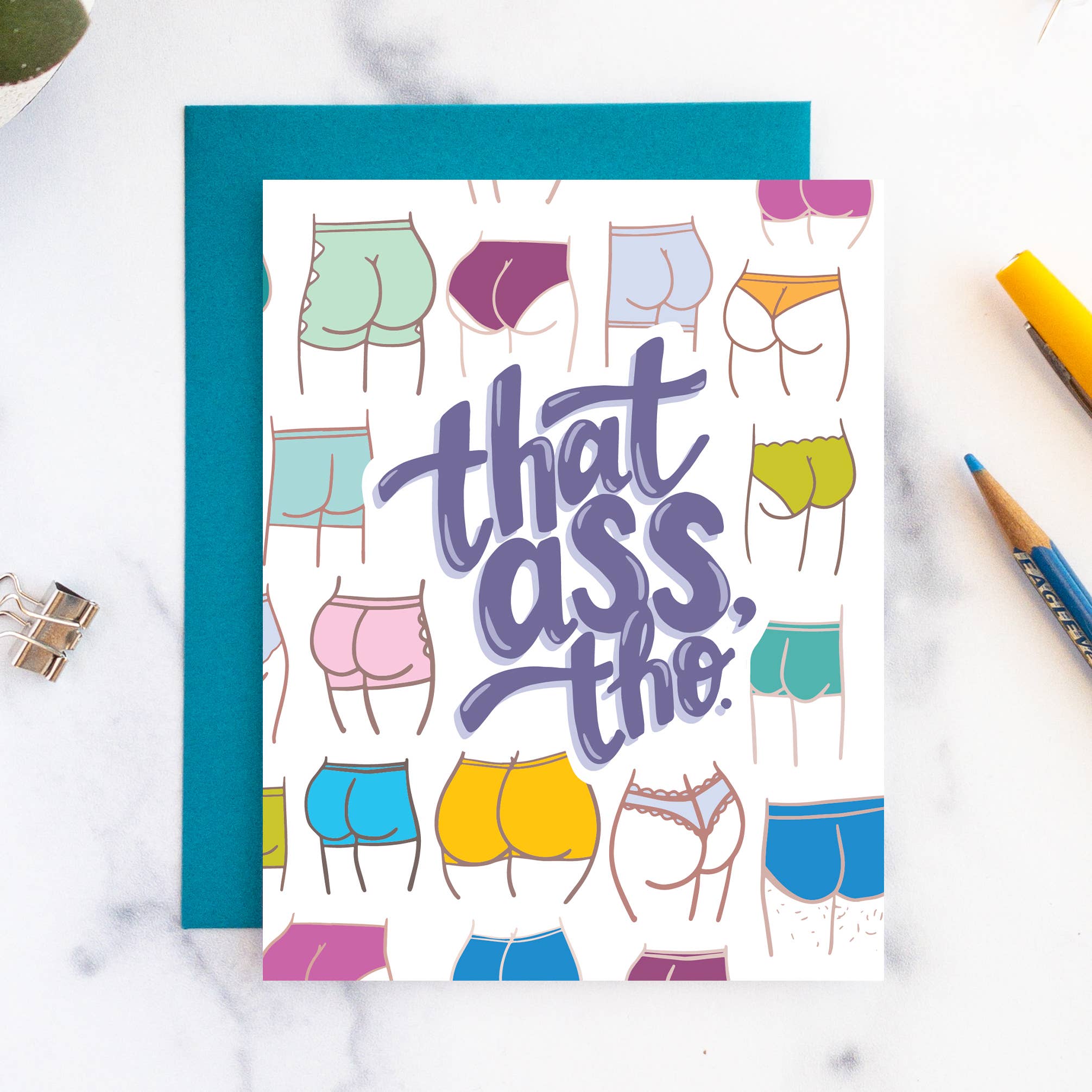 Billie Claire Illustration (Handmade) - Venta al por mayor Tarjetas de felicitación - Tho Ass Tho - Tarjeta de felicitación A20