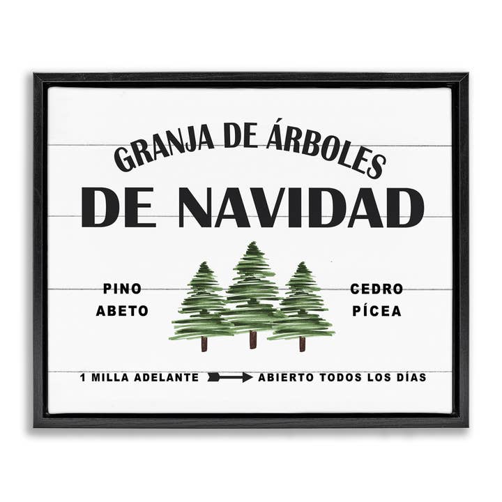 Stupell Industries - Wholesale Wall Decor - Kids & Baby - Arboles De Navidad Framed Floater Canvas Wall Art, Holiday9