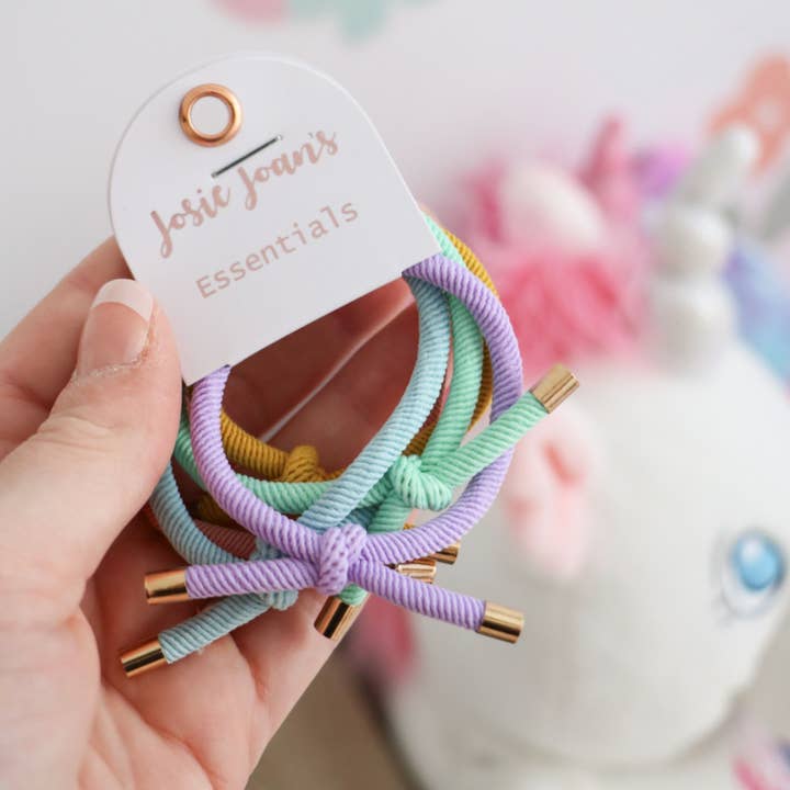 Pastel Piper Hair Tie Essentials - Set of 5 for wholesale by Josie Joan's
