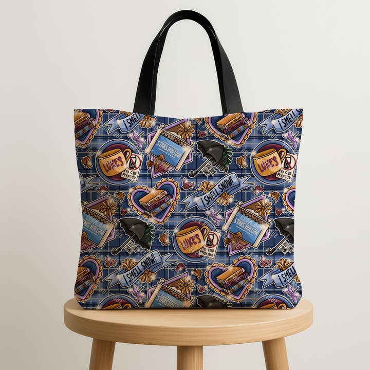 GG Tartan Plaid Book Love TV Show Large Zipper Tote Bag for wholesale by The Geek Boutique