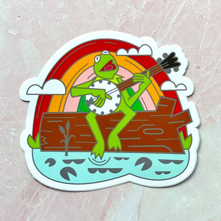 Frog on a Log Sticker for wholesale by Charmed & Cozy