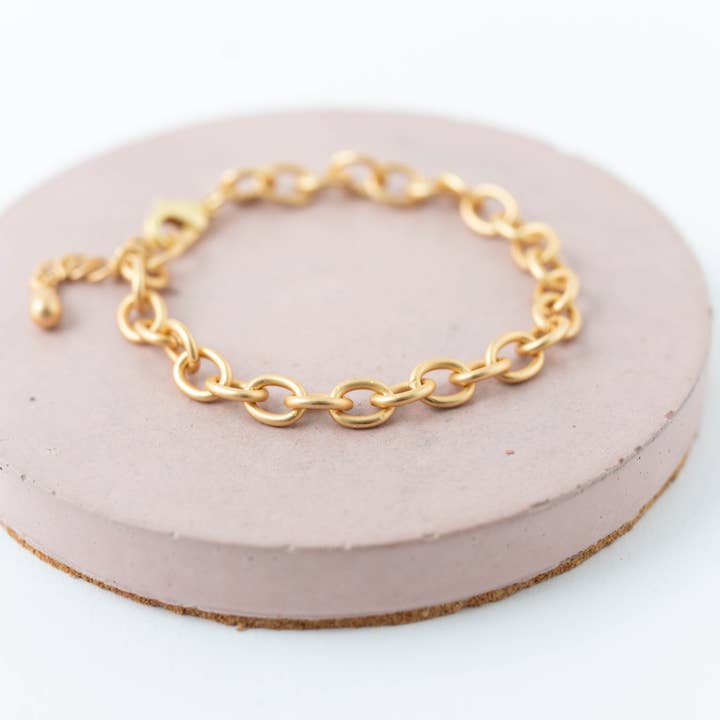 Nest Pretty Things - Wholesale Link & Chain Bracelet - Chunky Matte Gold Cable Chain Bracelet