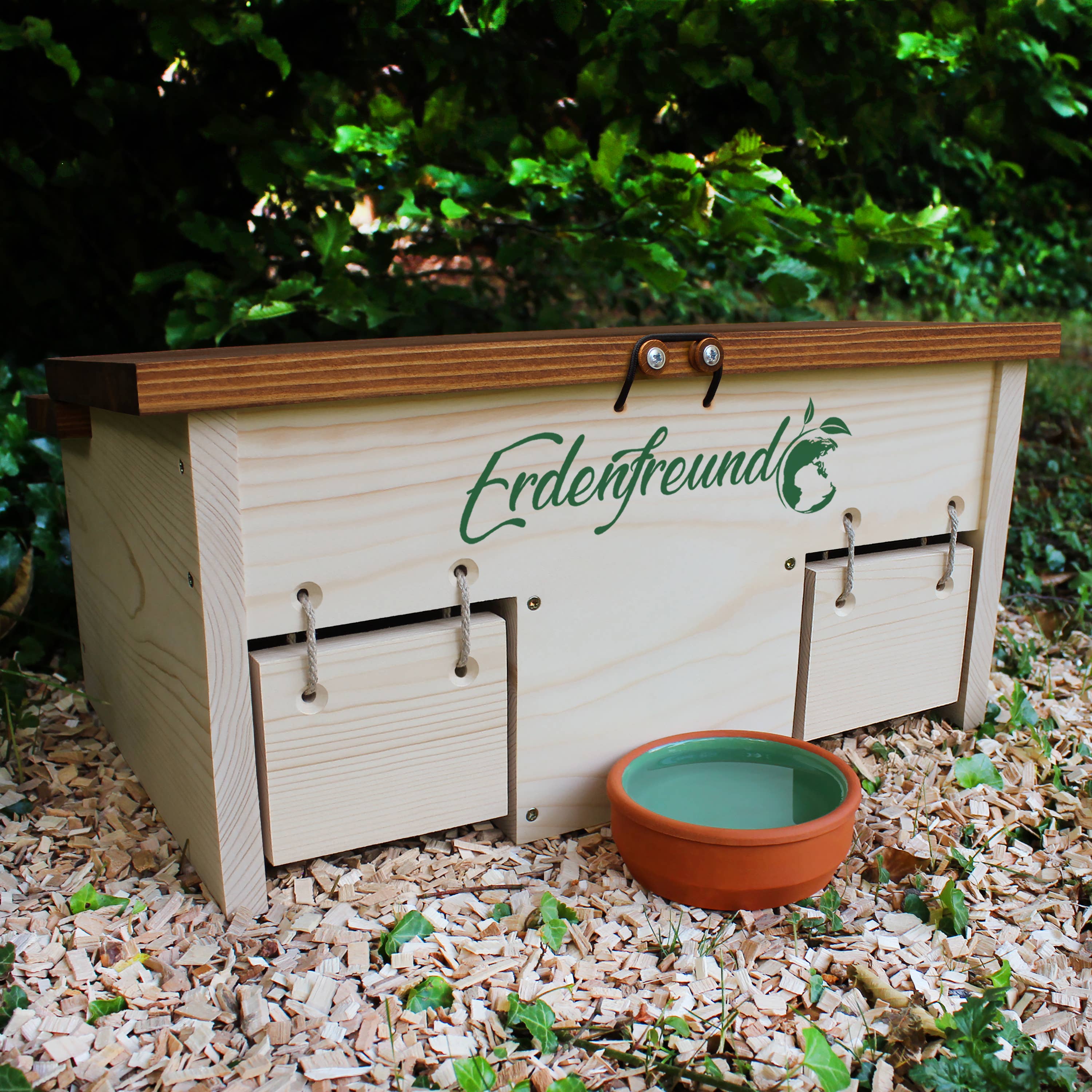 Erdenfreund - Wholesale Pet Bowl - Cat/Dog - ERDENFREUND® Hedgehog Feeding House with Rat Flaps3