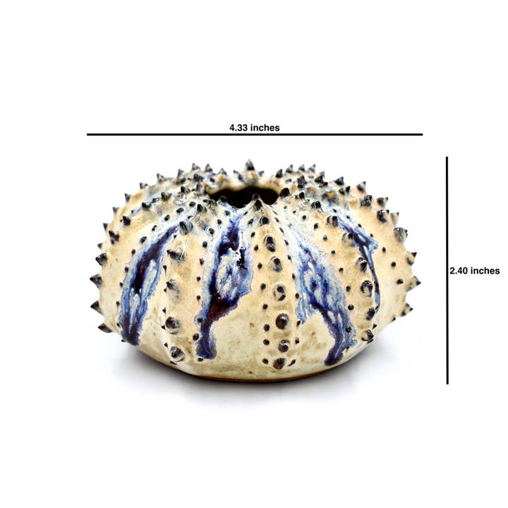 Art Floral Trading LLC - Wholesale Vase - Sea Urchin Vase with Milk & Purple Effect1