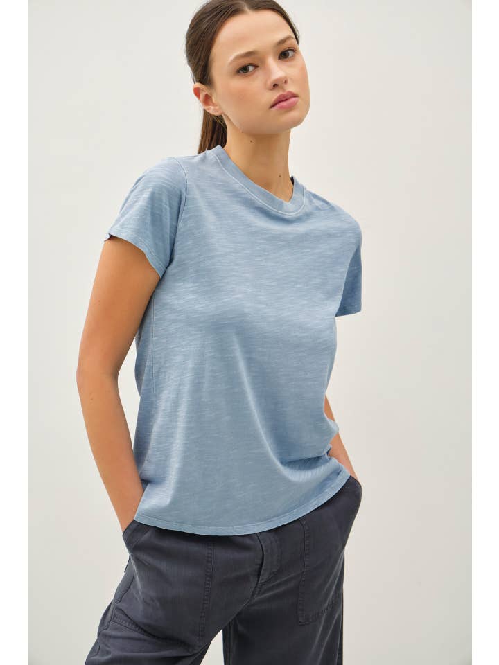 Be Cool - Wholesale T-Shirt - Women's - NEW COLOR-CLASSIC CUT ACID WASH COTTON T-SHIRT