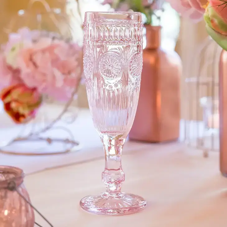 Weddingstar Inc. - Wholesale Champagne Flute - Vintage Style Pressed Glass Champagne Flute2