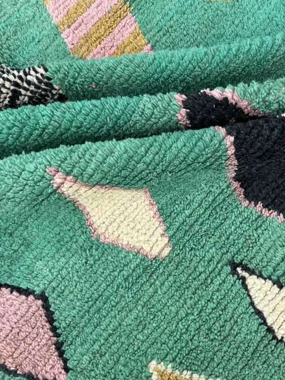 BohoVibeCraft – wholesale Matta – Grön Beni Ourain matta, ullmatta, Handgjorda marockanska mattor5