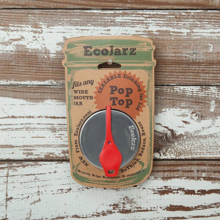 EcoJarz - Wholesale Drink Lids - PopTop Sealable Drinking Jar Lid - Wide Mouth