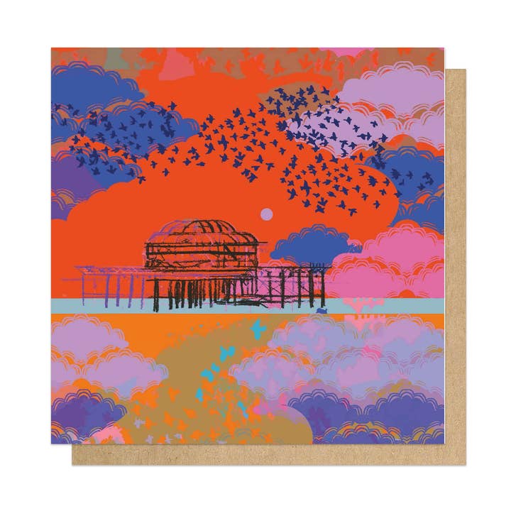 Brighton Starlings Greetings Card for wholesale by East End Prints - Greetings Cards & Postcards