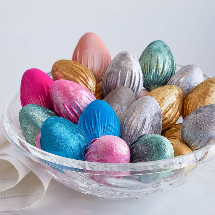 Velvet Eggs Easter Basket Centerpiece for table, Bowl Filler for wholesale by Your Heart's Content