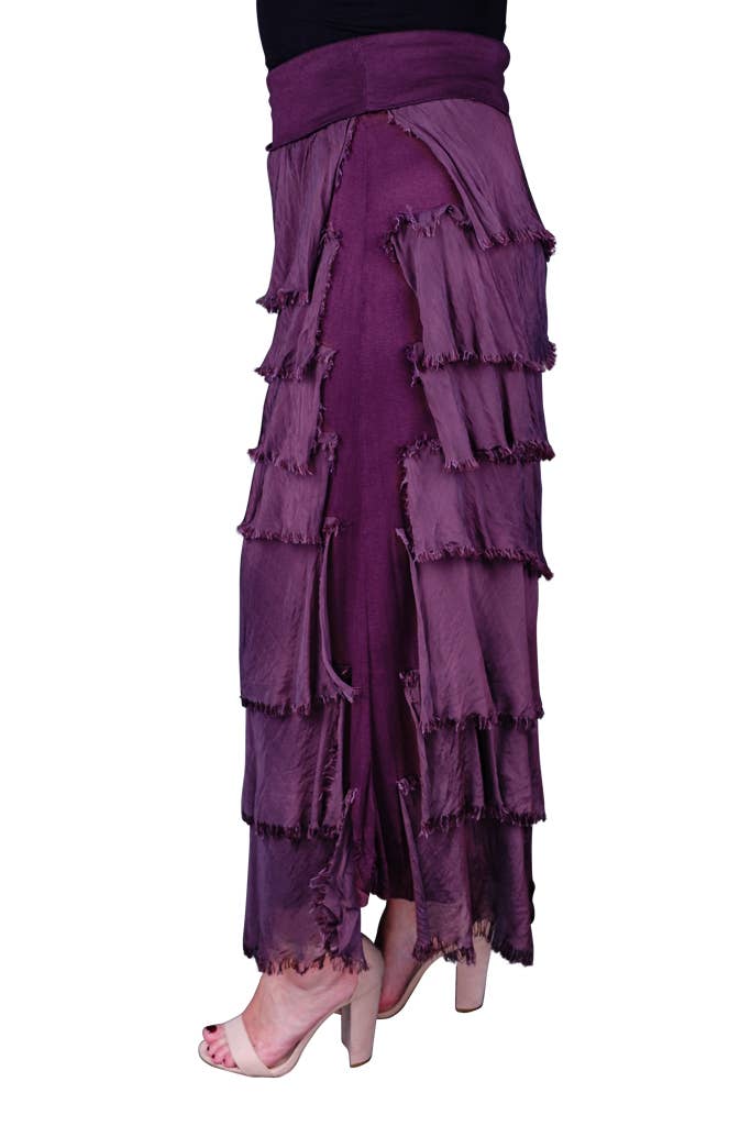 TINA Stephens Italy/Tees By Tina - Wholesale Skirt - Women's - Elisa Silk Ruffle Skirt (SL201)5