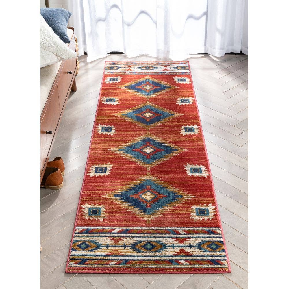 Well Woven - Wholesale Area Rug - Lea Crimson Traditional Southwestern Tribal Rug12