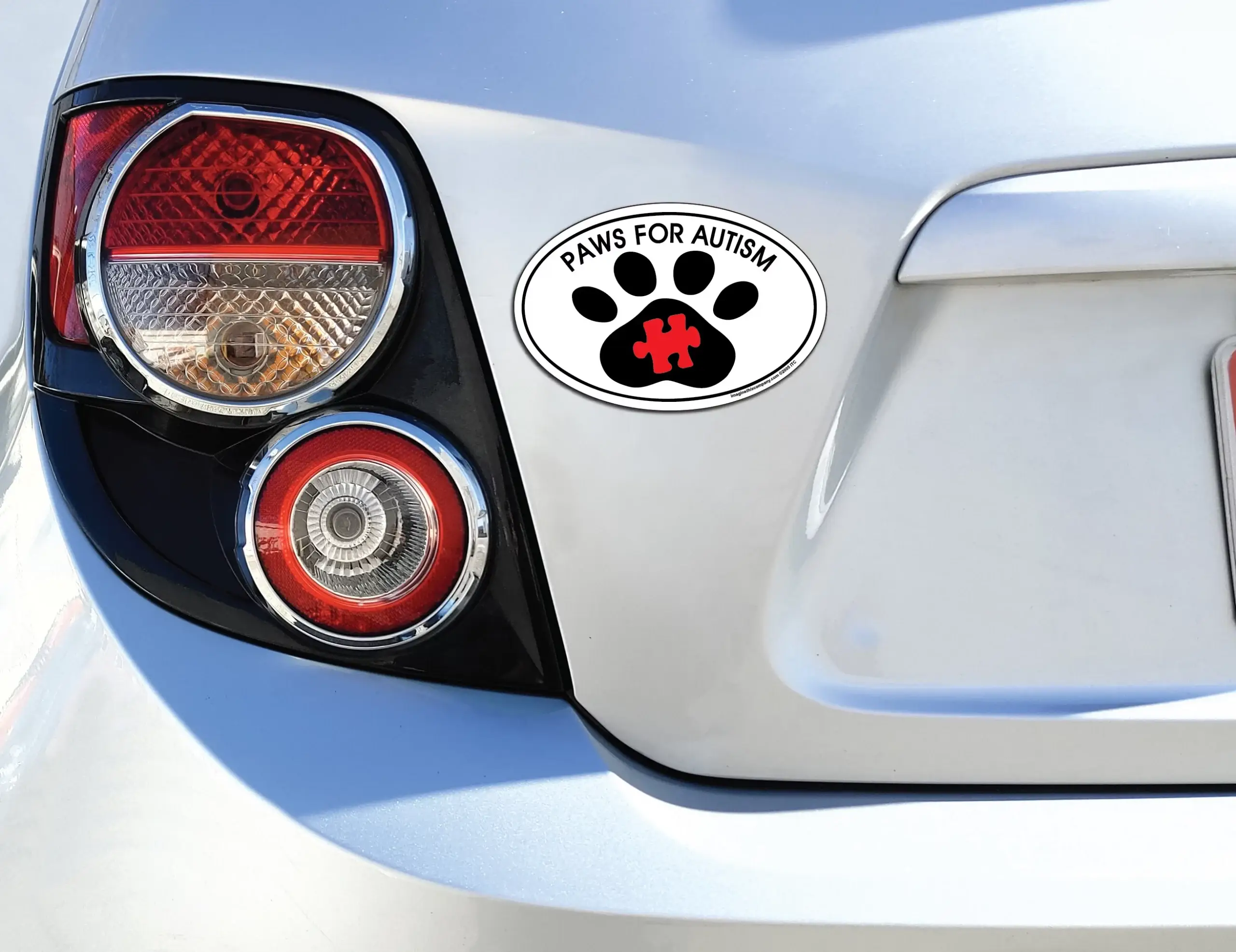 Imagine This Company - Vente Autocollant - Paws For Autism Oval2