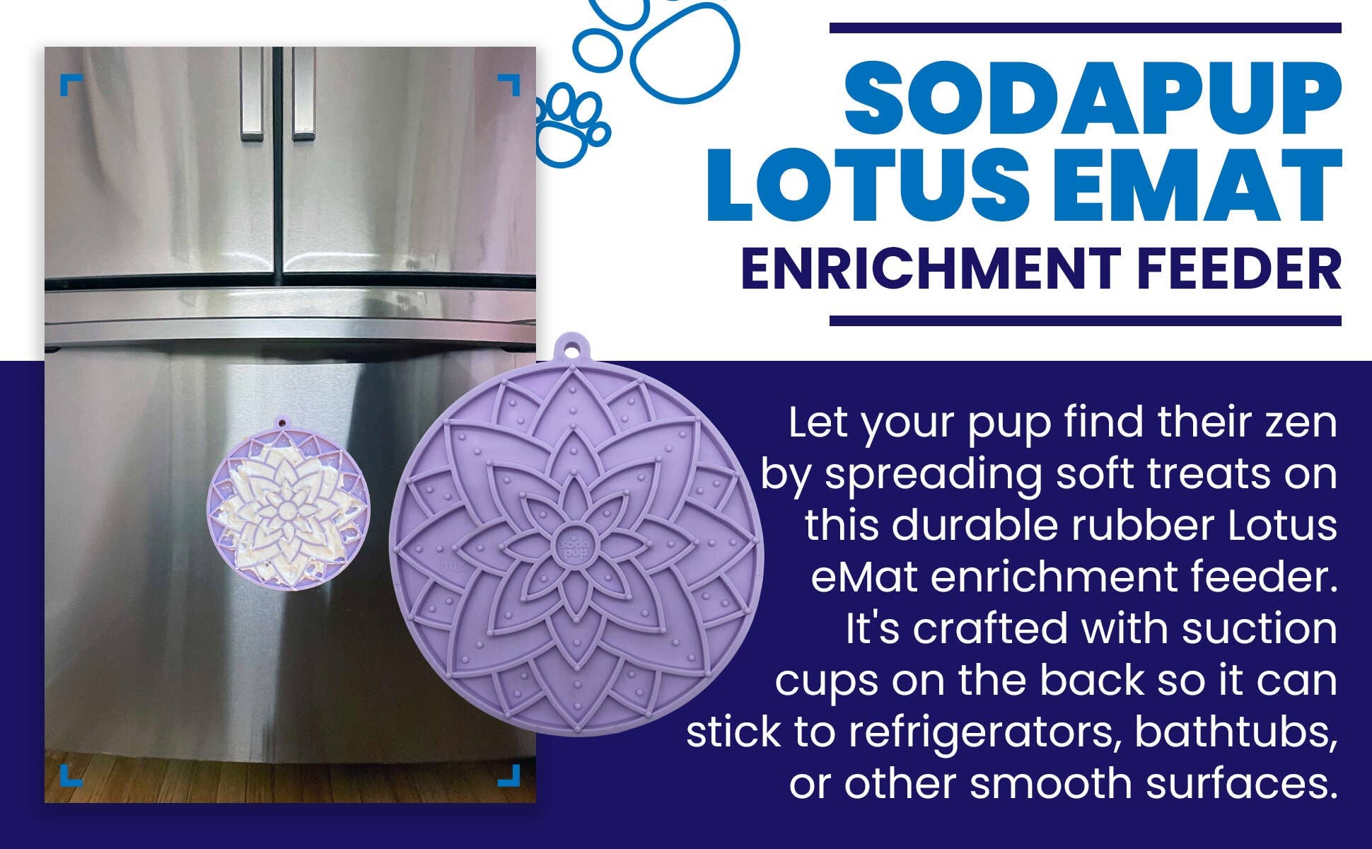 SodaPup Dog Toys - Wholesale Pet Food Mat - Dog - Lotus eMat Enrichment Lick Mat With Suction Cups13