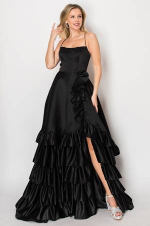 Chicas - Vendita all'ingrosso Vestito - Donna - Abito lungo con gonna arruffata. C8262