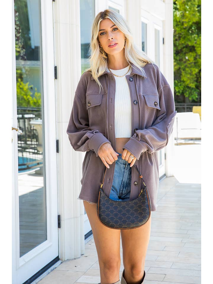 Sweet Lovely by Jen - Wholesale Shirt Jacket/Shacket - Women's - SOFT COZY WASHED SHACKET