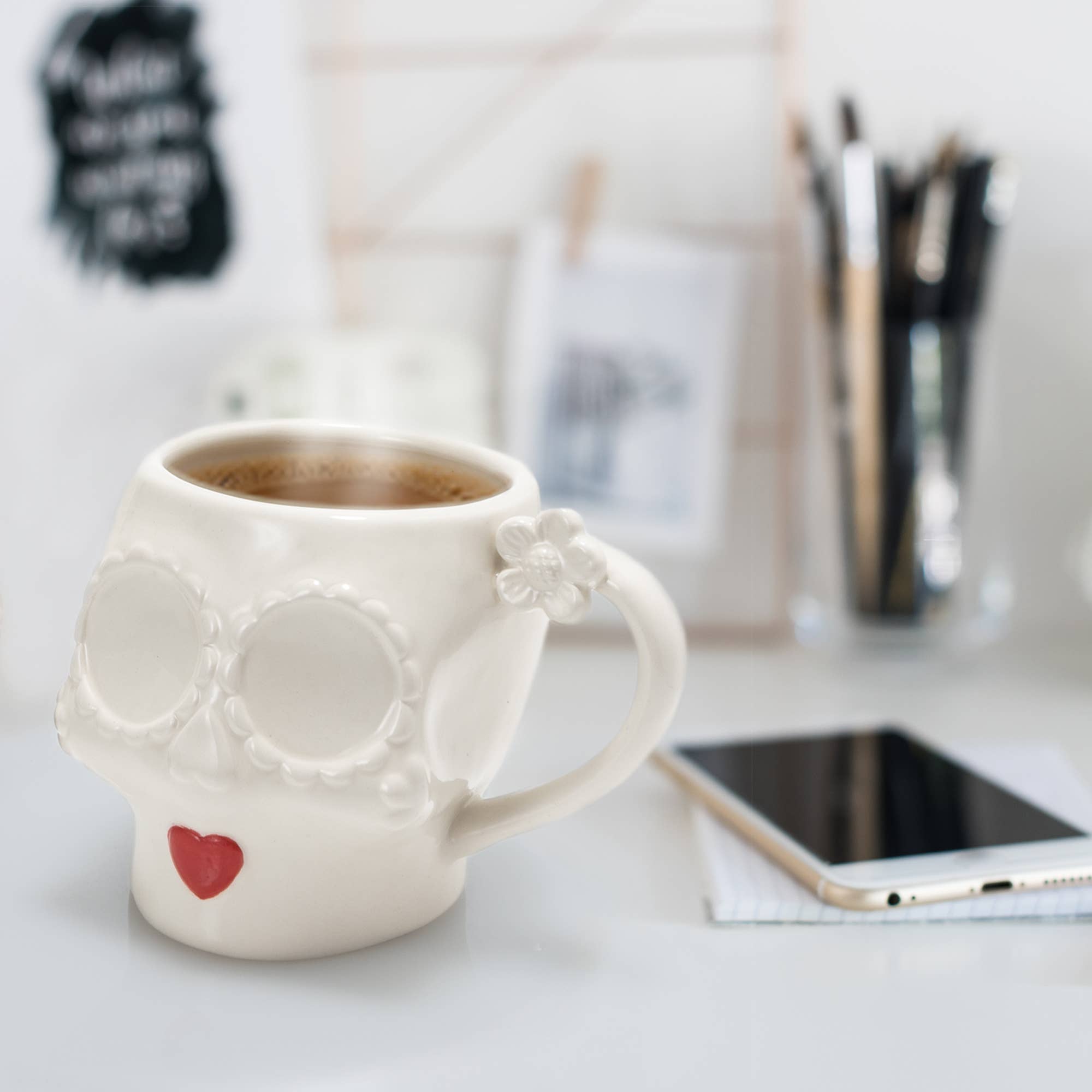 Mustard - Wholesale Coffee Mug - Sugar Skull Mug Femail7