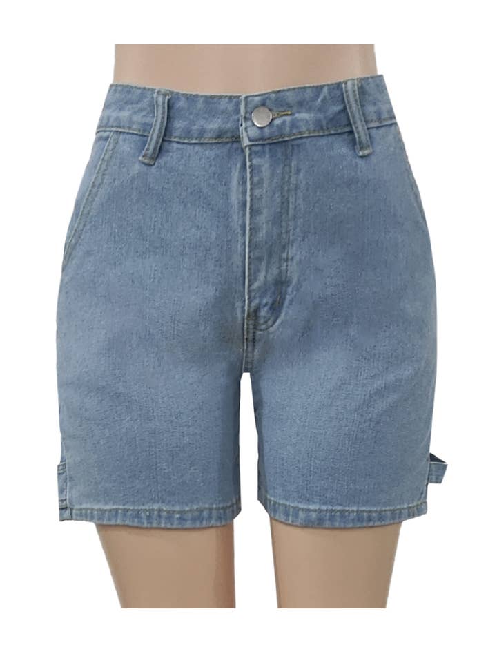 Street Cargo Denim Straight-Leg Shorts for wholesale by HIDDENBRAND