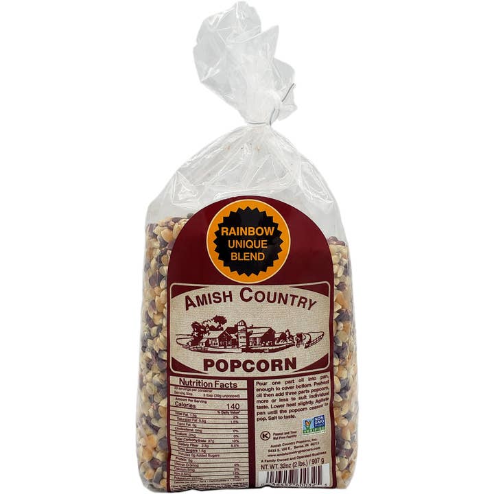 Amish Country Popcorn - Wholesale Popcorn - 2lb Bag of Rainbow Popcorn
