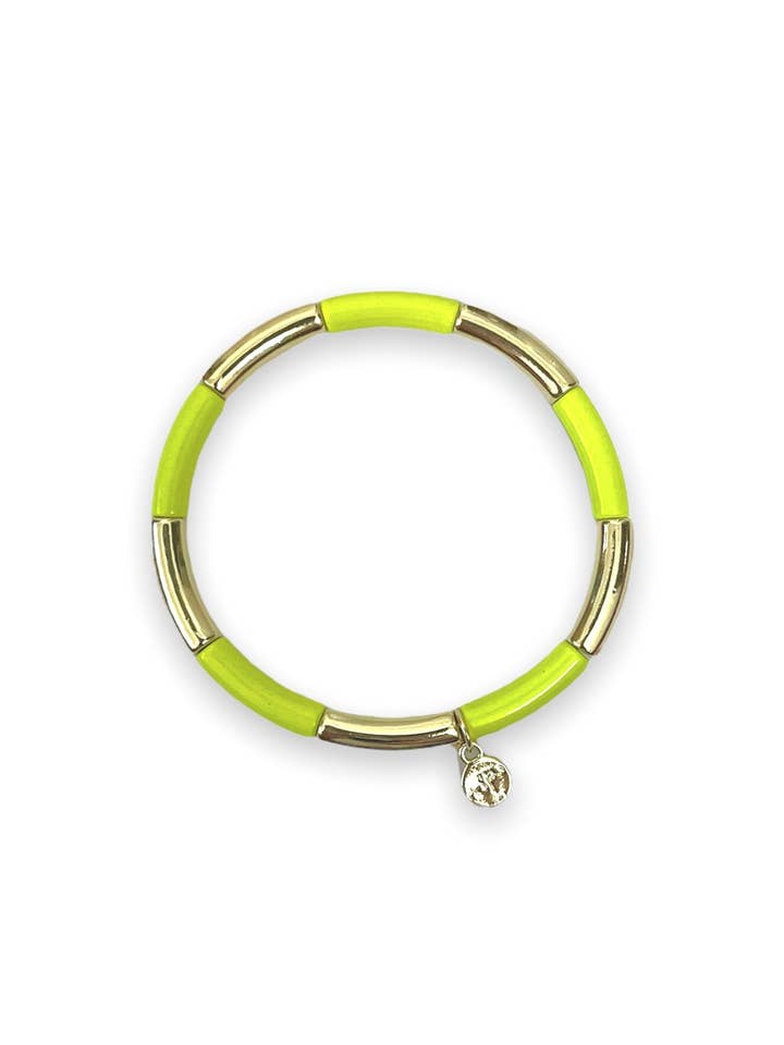 4 mm : bracelets combinés Resort Gold Lime, paquet de 3 pour la vente par The Sandy Pearls
