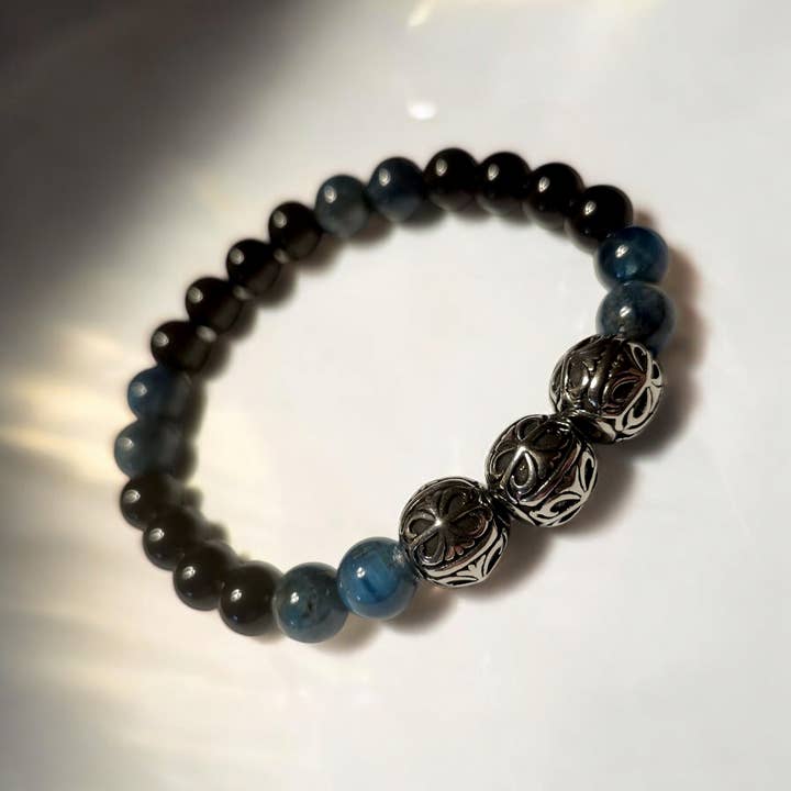 Pulsera de Piedras Preciosas Hecha a Mano de Apatita y Obsidiana para venta al por mayor de Saki Cosmetics