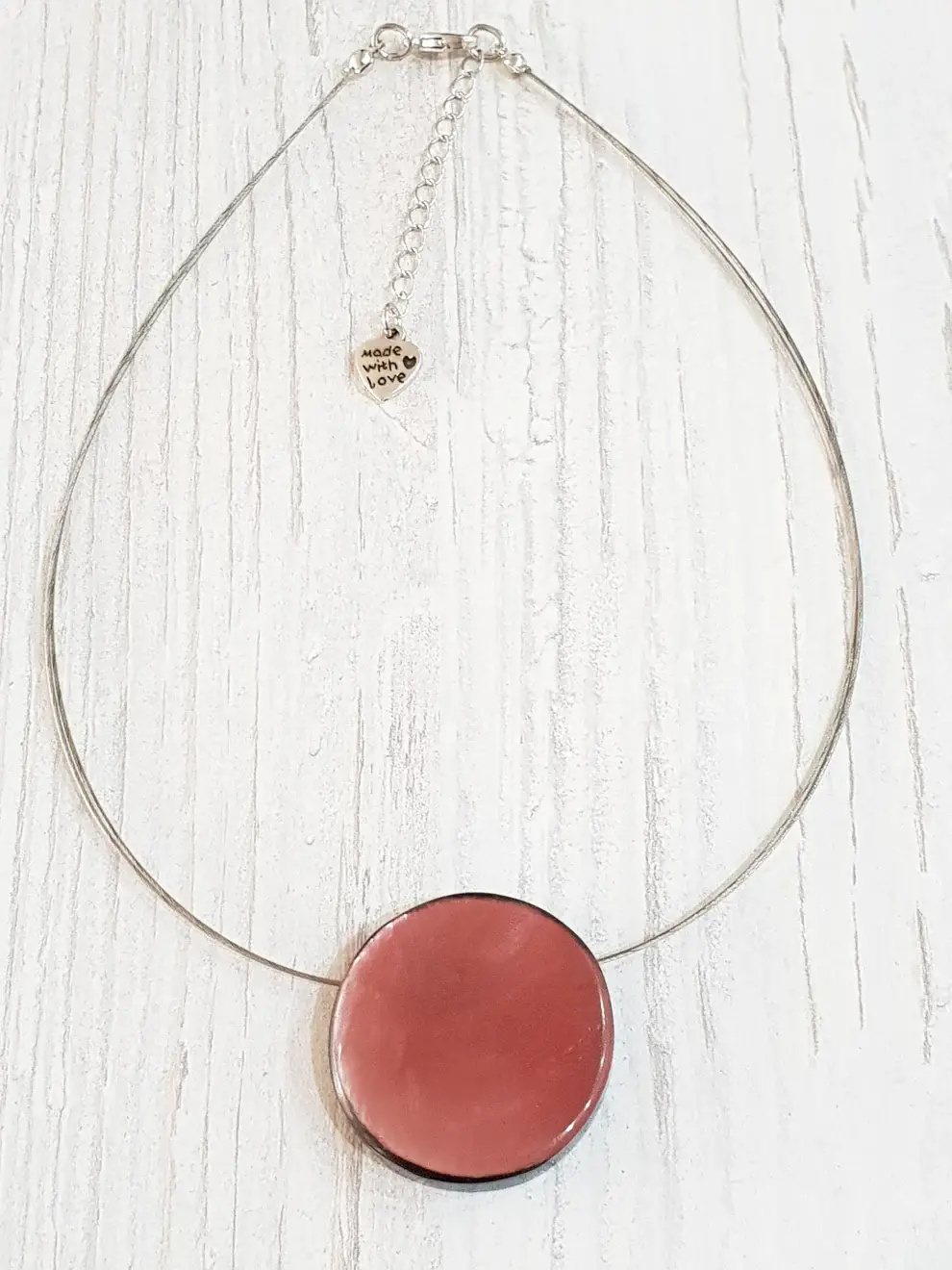 Gloria-Maris - Vendita all'ingrosso Collana con ciondolo/pendaglio - Collana corta in capiz / pendente ca. 35mm / BG-06010