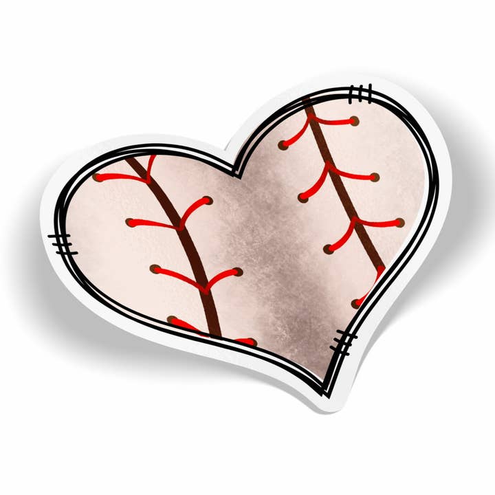 Baseball Heart Sticker for wholesale by JE Creates