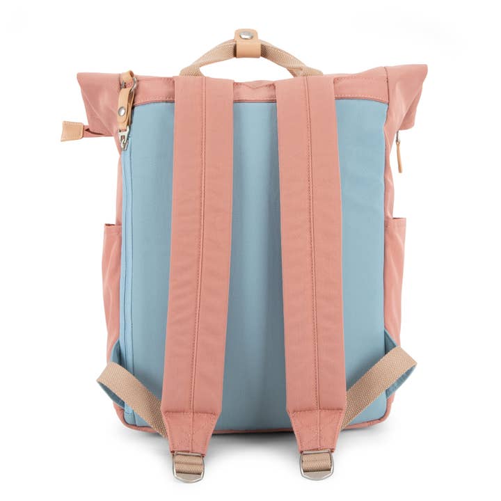 Canary Wharf Backpack - Pink with Light Blue for wholesale by SEVENTEEN LONDON