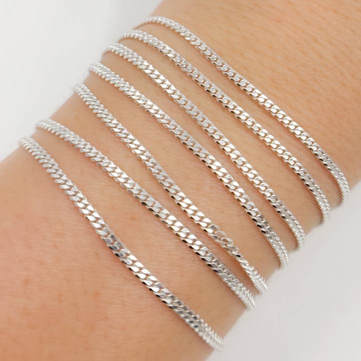 Jewels & Chains – Großhandel Gliederhalskette – X11SS. Sterling Silber 2mm Flachpanzerkette1