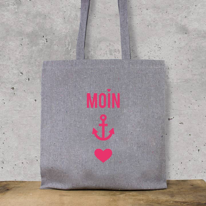 Bomullspåse "Moin-Anker-Hjärta" (Neonrosa) för wholesale av Bow & Hummingbird