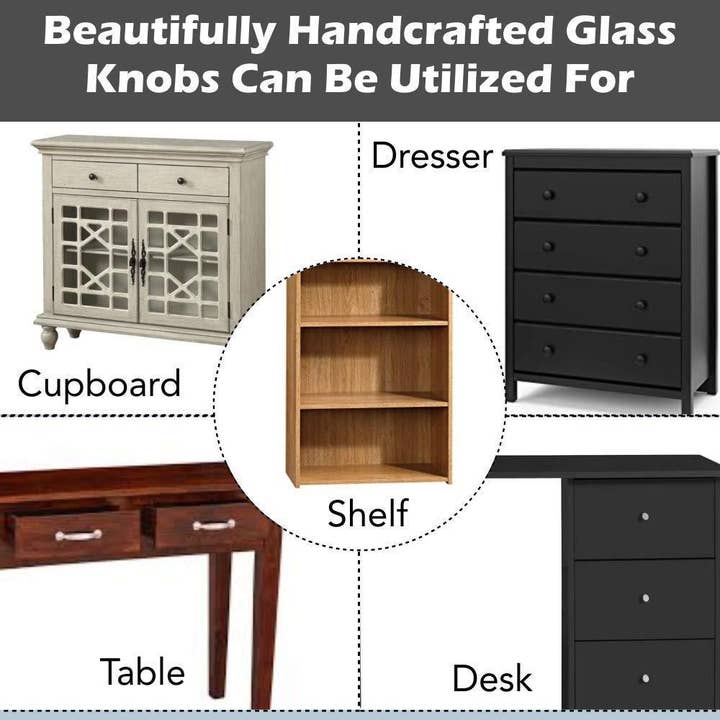 Perilla Home - Wholesale Knob/Pull - Set of Six Light Green Bubble Glass Knobs8