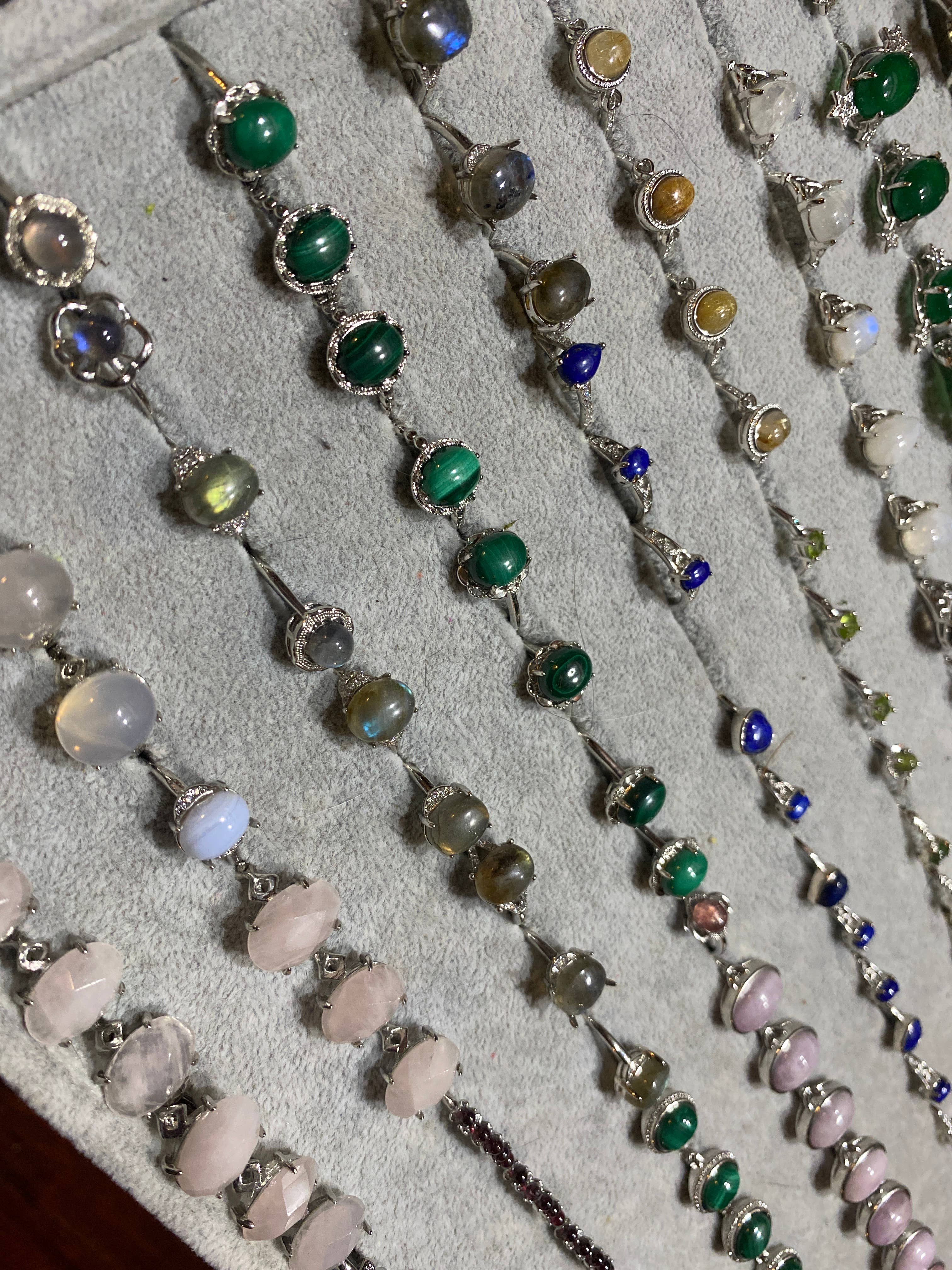 Moon River Designs - Wholesale Jewelry Set - Silver Plated Adjustable Rings Assorted Rings Bulk Lot4