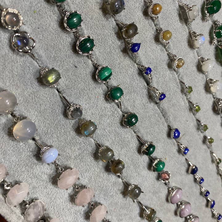 Moon River Designs - Wholesale Jewelry Set - Silver Plated Adjustable Rings Assorted Rings Bulk Lot4