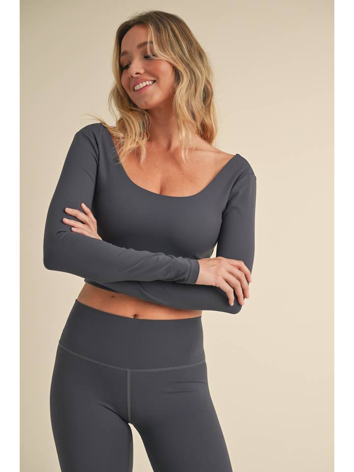 KIMBERLY C - Wholesale Athletic Top - Women's - Twist Back Long Sleeve Top53