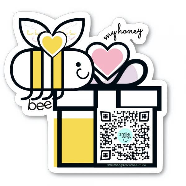 Bee My Honey - Sticker Saint Valentin découpé chante une chanson d'amour pour la vente par Smile Songs