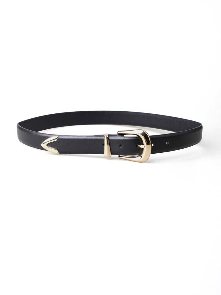 Classic Leather Belt Black for wholesale by Oliver Logan