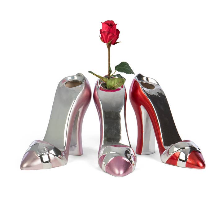 Willow Group - Wholesale Vase - Metallic High Heel Ceramic Shoe Vase
