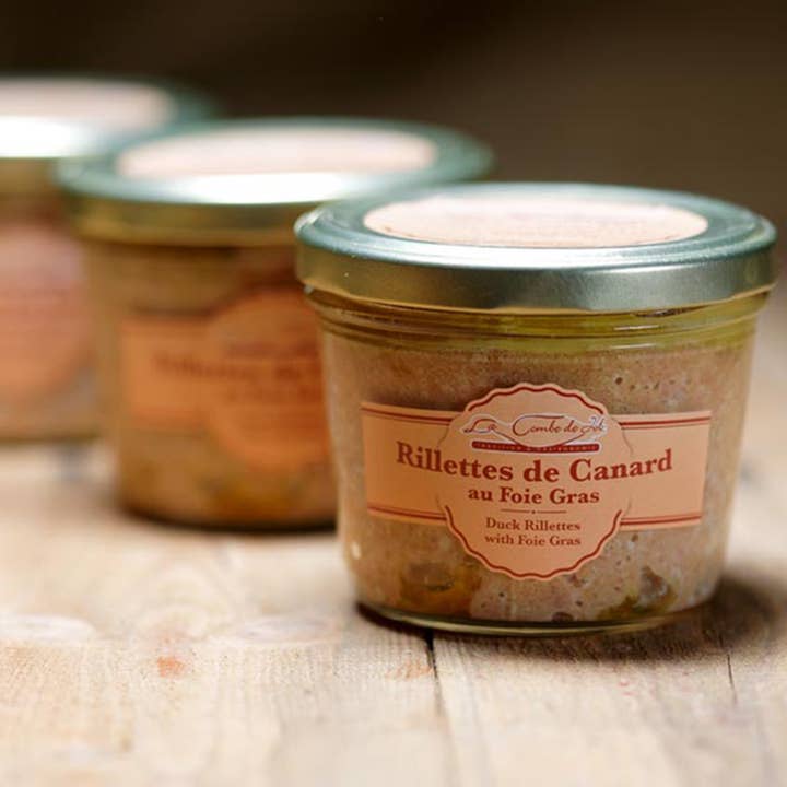 Rillettes de pato com foie gras 180 g por atacado de La Combe de Job