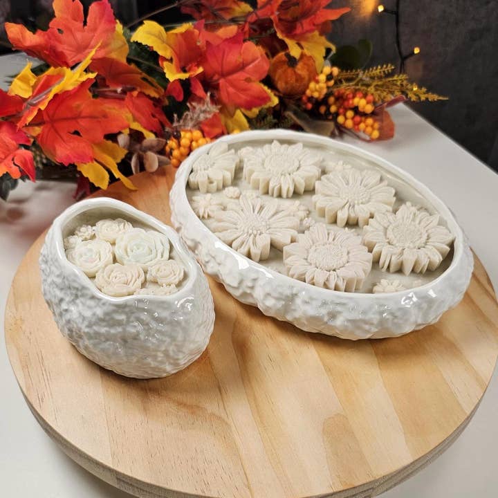 Handmade Soy Wax Candle in Floral Ceramic Jar for wholesale by ByMasi